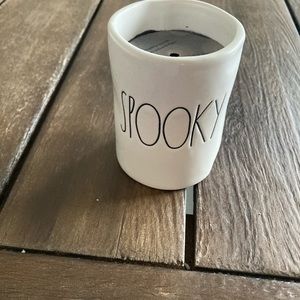 Rae Dunn SPOOKY Scented Candle Halloween Horror Goth Home Decor Smoked Sandalwoo